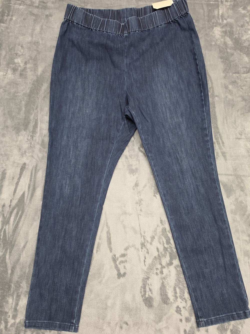 Soft Surroundings 1X Dark Indigo Pull On Straight Leg Stretch Jeans